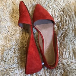 Madewell Arielle d’Orsay suede red flat